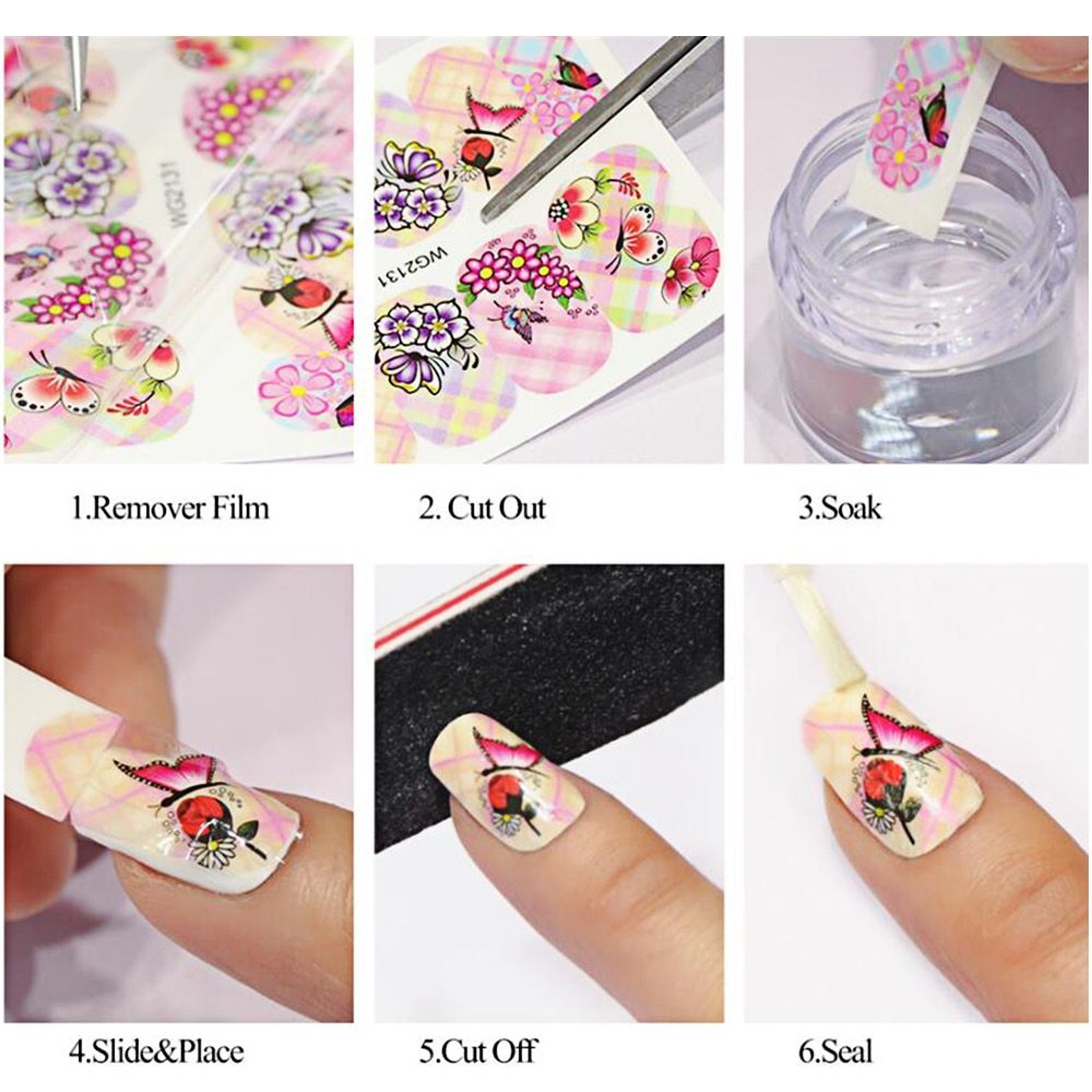 Trending Now at Buy Center: 1pcs Nail Sticker Butterfly Flower Water Transfer Decal Sliders for Nail Art Decoration Tattoo Manicure Wraps Tools Tip JISTZ508