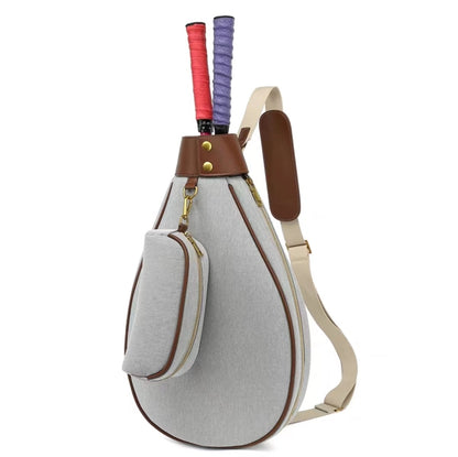 Just Arrived at Buy Center: Badminton Bag Women's One Shoulder Retro Cappuccino Gray See Description