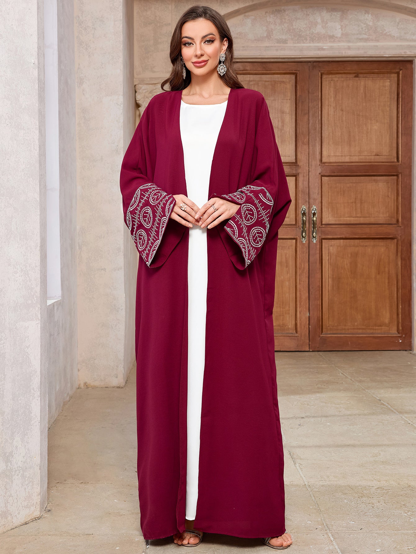 Women's Fashion Elegant Embroidery Cardigan Robe Buy Center