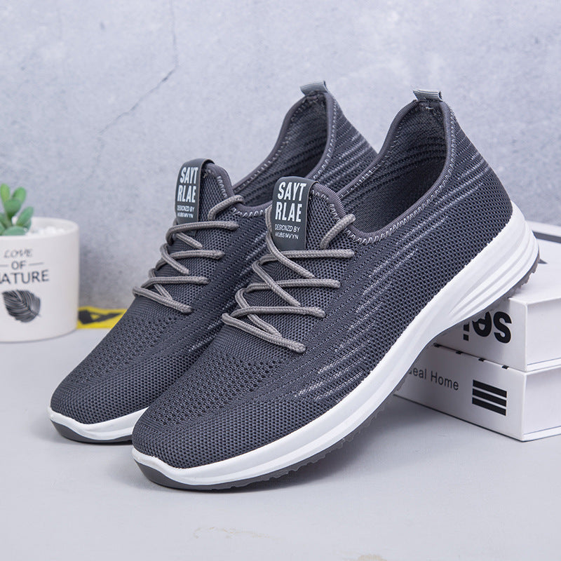 Men's And Women's Flying Woven Walking Shoes Old Beijing Cloth Shoes Leisure Sports Lightweight Breathable Soft Bottom Lazybones' Shoes Buy Center