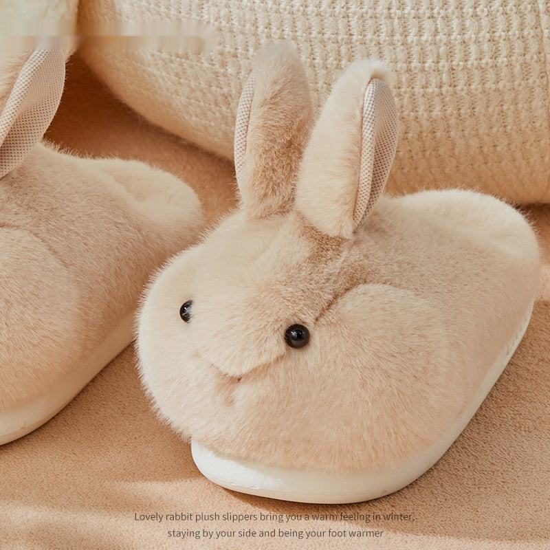 Cute Rabbit Plush Cotton Slippers For Women's Home Use Buy Center