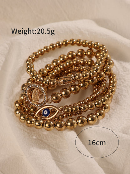 Hot New Items at Buy Center: Hip Hop Bracelet Personalized Devil's Eye Niche Inlaid Zircon Design Bracelet Set Combination