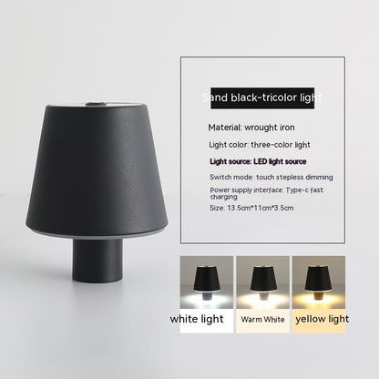 Just Arrived at Buy Center: Bedside Lamp Advanced Dimmable Table Lamp American Mushroom Lamp Sand Black Iron Art