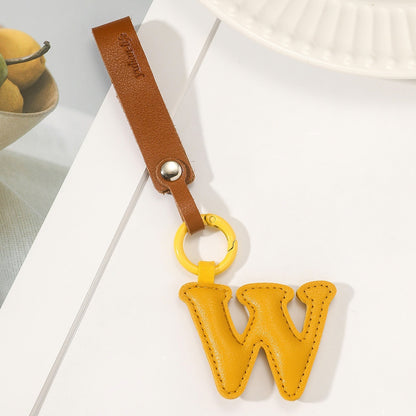 Newly Arrived at Buy Center: Fashion All-Match 26 Full Letter Leather Key Chain Pendant Style W