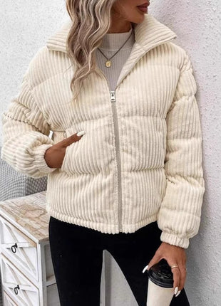 Chaqueta de pana cálida y elegante, informal y holgada