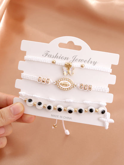 Trending Now at Buy Center: Hand Woven Eye Devil Evil Eye Lucky Bracelet White