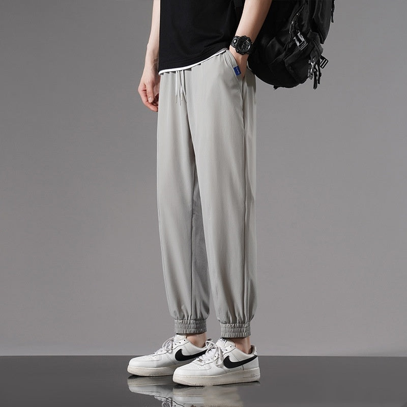 Fresh Arrivals at Buy Center: Sports Men's Pants Thin Drawstring Ankle-tied All-matching XT922 Gray