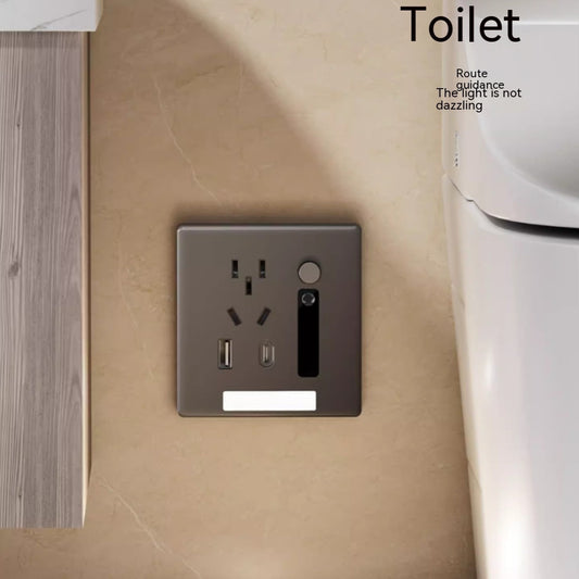 Newly Released at Buy Center: Human Body Induction Floor Five-hole Socket Type-c Embedded Small Night Lamp Bedside Panel