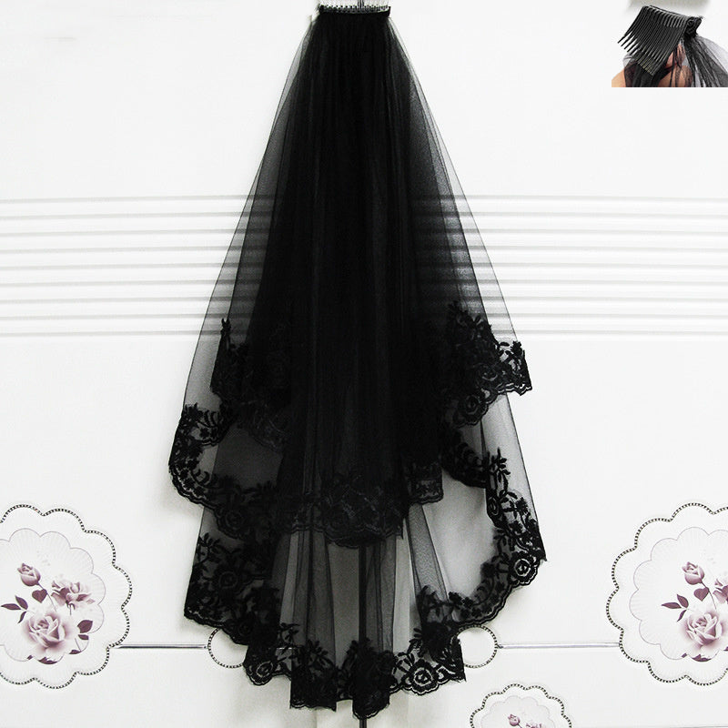 Black Veil Short Lace Headdress Spiritual Love Wedding Clothes Party Photo Veil Veil Buy Center