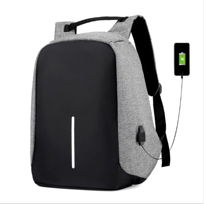 Multi-Functional Water Resistant USB Charging Computer Notebook Backpack Bag Gray