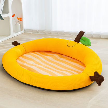 Newly Arrived at Buy Center: Fruit Backrest Nest Kennel Cat Nest Dog Mat Nest Bigbear Teddy Dog Mat Pet Cool Nest Yellow