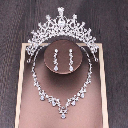 Ensemble de collier couronne en strass pour mariée, accessoires de mariage