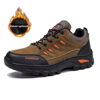 New Men's Shoes Hiking Shoes Korean Fashion Casual Sneaker Outdoor Hiking Brown With Velvet