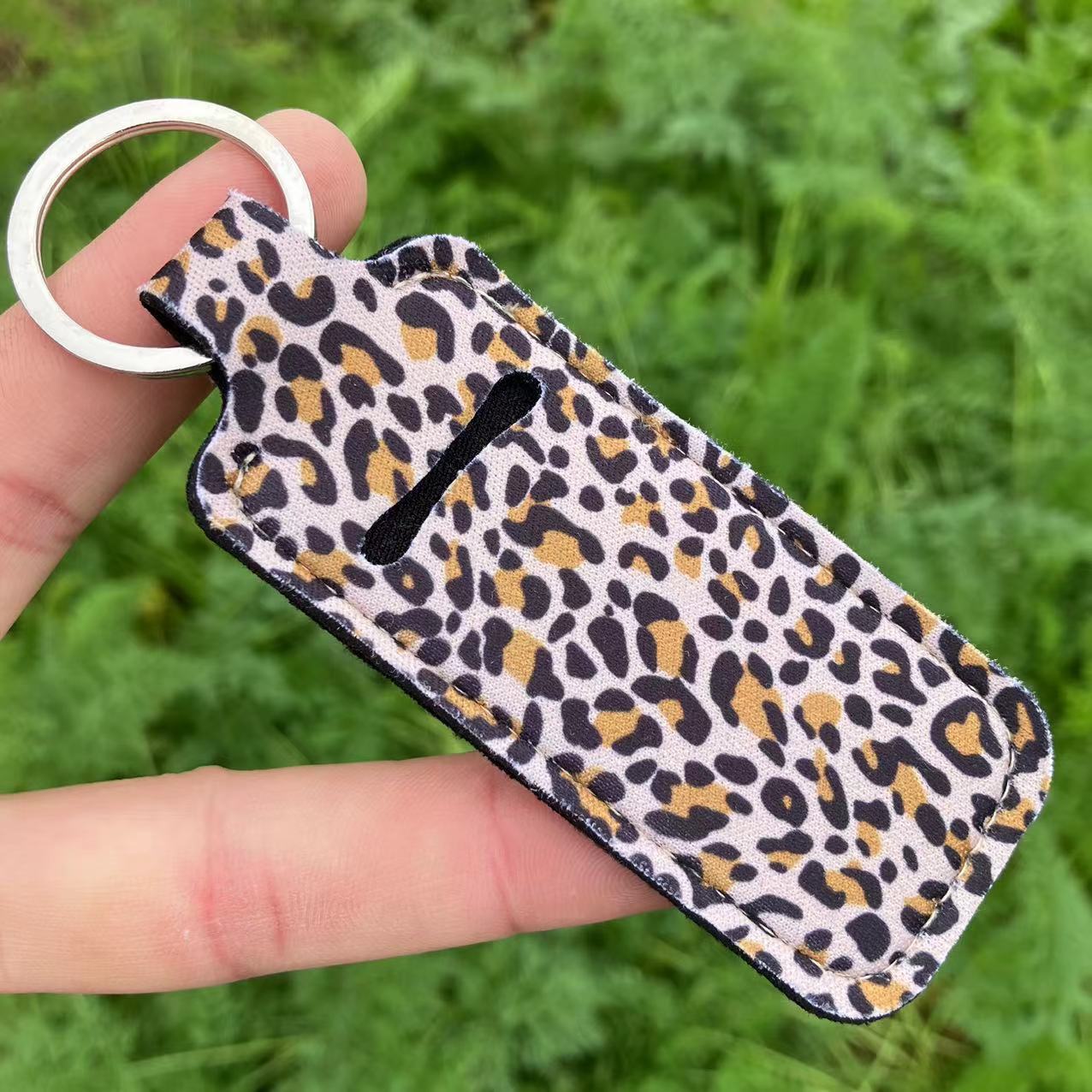 Buy Center Excellence-Printed Leopard Print SUNFLOWER Snake Pattern Women's Lipstick Pack Sets Of Key Chain Creative Perfume Bag Light Brown Leopard Print 1PCS