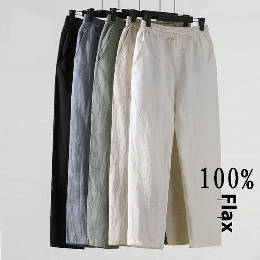 Fresh Arrivals at Buy Center: Cotton Linen Cropped Men's Casual Pants Style