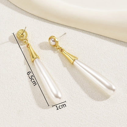 Buy Center Handpicked- Pearl Earrings Drop-shaped Long Earrings Niche