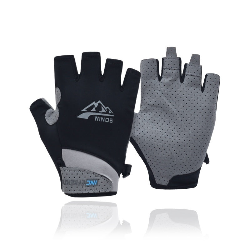 Gants de cyclisme de fitness à demi-doigts, gants de protection solaire respirants pour écran tactile pour hommes et femmes