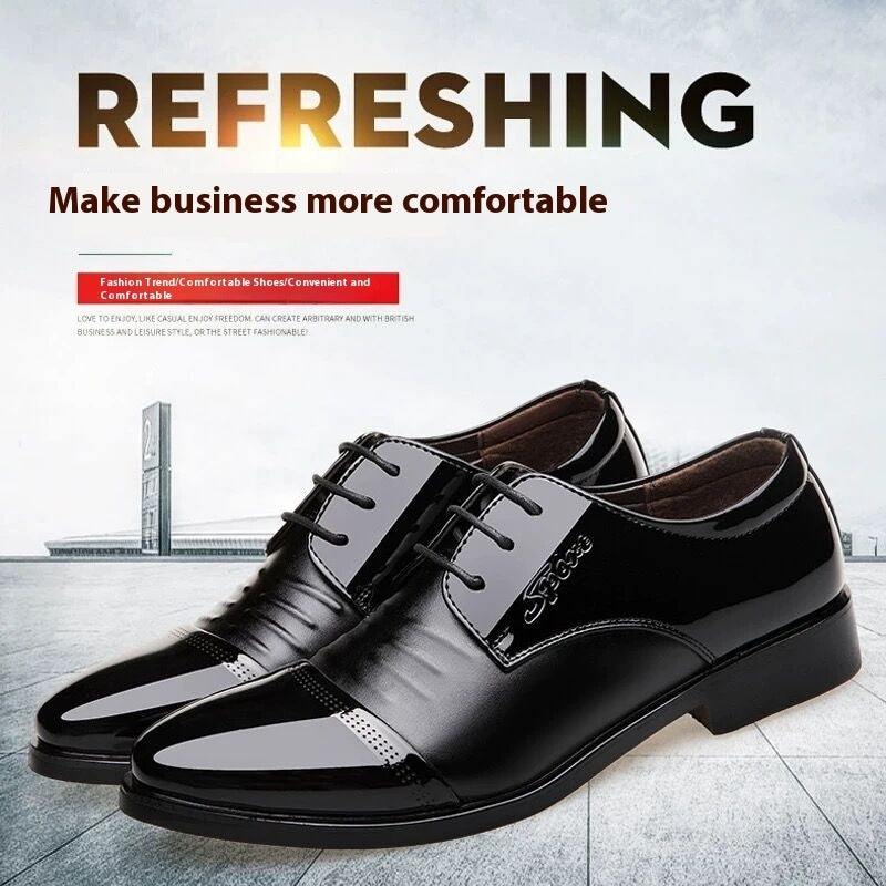 Buy Center Top Rated-Men's Autumn Height Increasing Casual Black Groom Wedding Shoes Formal Leather Shoes