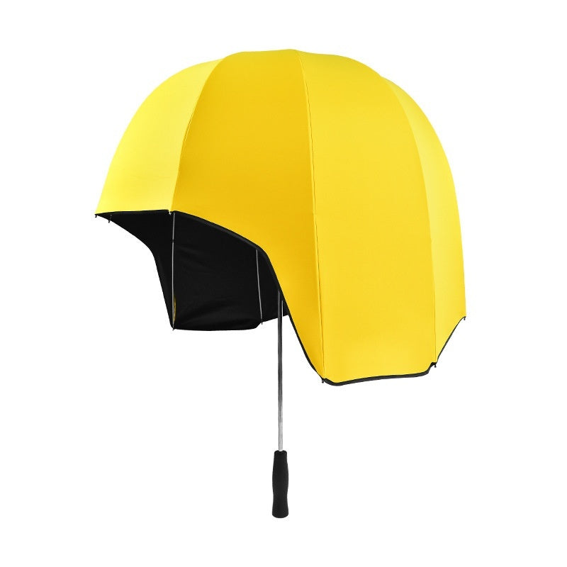 Just Arrived at Buy Center: Helmet Umbrella Sunny And Rainy Dual-purpose Sun Protection Sunshade Yellow Vinyl 76cm