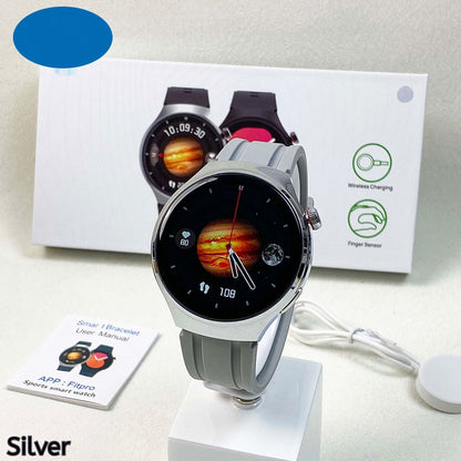 Just Arrived at Buy Center: Health And Sports Round Screen Smart Watch Silver