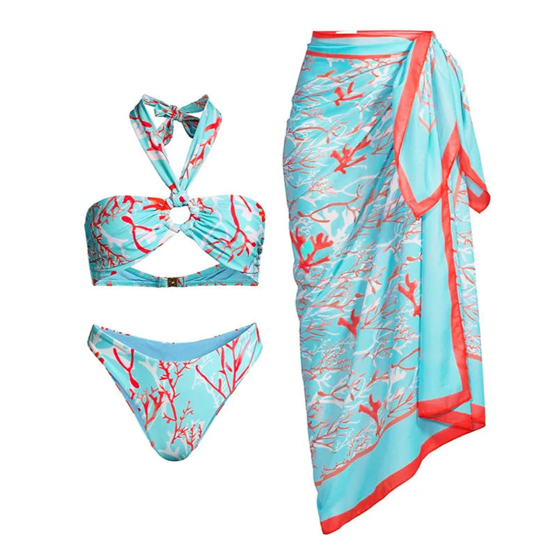 Newly Released at Buy Center: Women's Slim Split Floral Bikini Suit 3suit