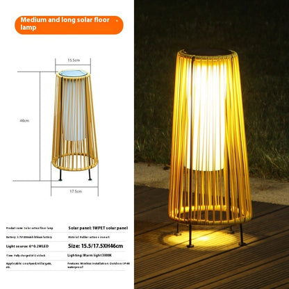 Fresh Arrivals at Buy Center: Outdoor Solar Lantern Lights Waterproof High Brightness Hanging Imitation Bamboo Weaving Hollowed Table Lamp Decoration Style 3