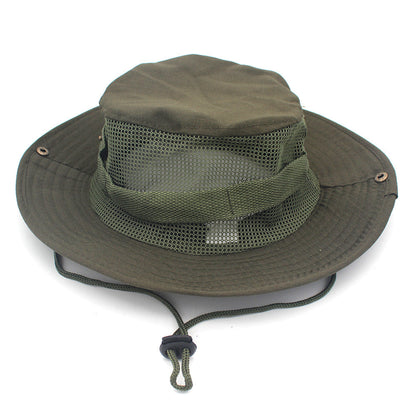 Newly Released at Buy Center: Outdoor Casual Mountaineering Fishing Fisherman Hat Mesh Olive Green L 58 To 60cm