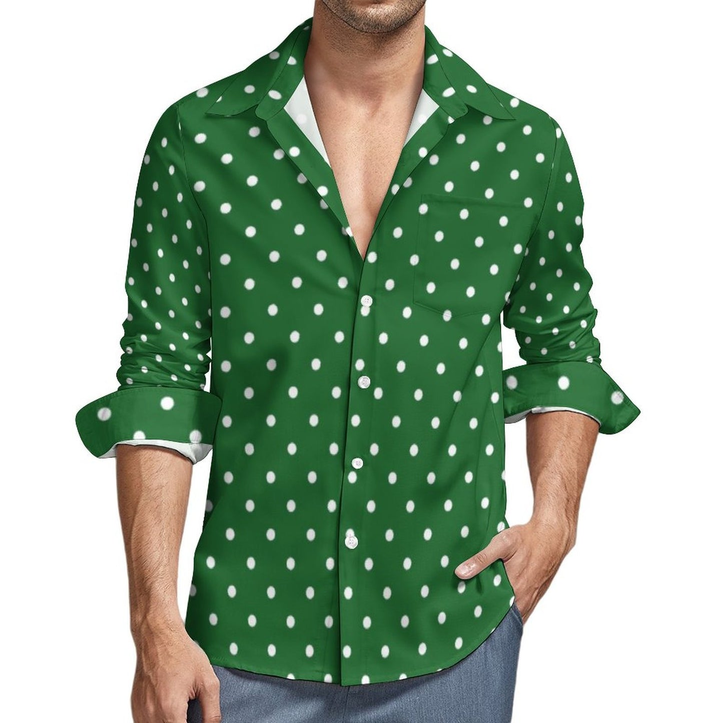 Chemise à manches longues pour homme avec impression numérique