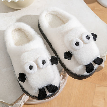 Buy Center Premium-Briquette Couple Household Thermal Cotton Slippers White