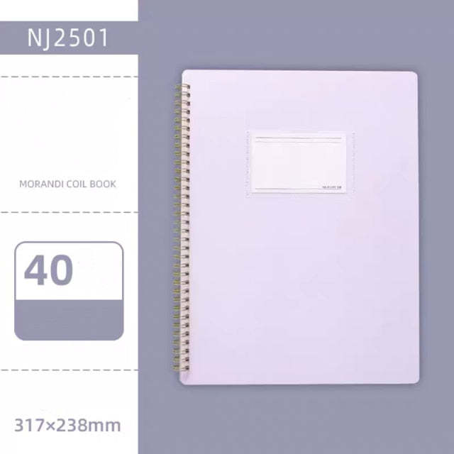 Now Available at Buy Center: Morandi Color A4 File Book Coil Interstitial Information Folder Bag Purple 40pages