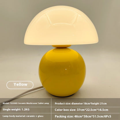 Nordic Cream Ceramic Mushroom Table Lamp Decoration Buy Center