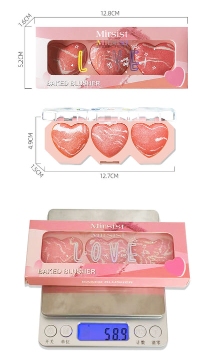 Buy Center Handpicked- Three-color Pork Belly Highlight Blush Heart-shaped Baking