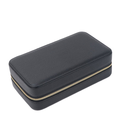 New at Buy Center: Large Capacity Leather Portable And Versatile Built-in Pouch Cosmetic Case Black 21x6.5x12cm