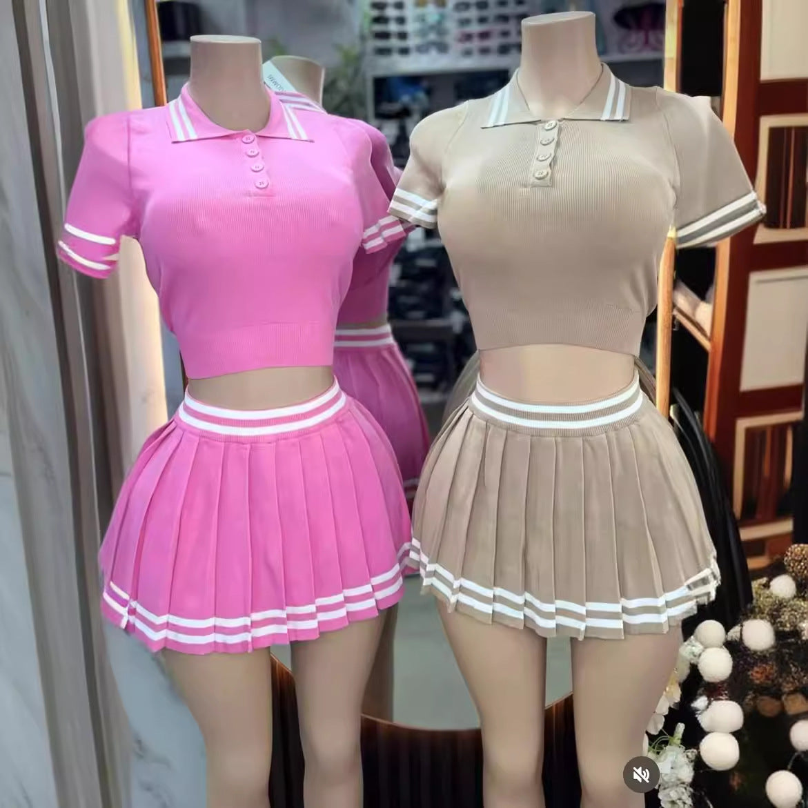 Newly Released at Buy Center: Casual Set Trendy Tops Pleated Skirt Two-piece Set