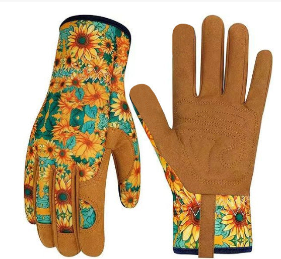 Microfiber Printing Gloves Flower Garden Planting Plucking Buy Center