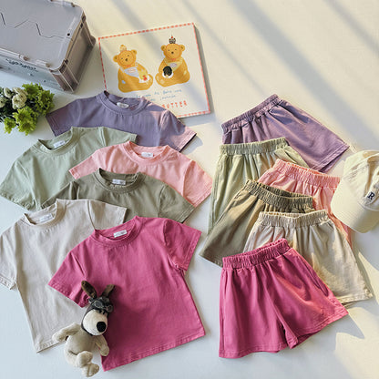 Hot New Items at Buy Center: Candy Color Children's Clothing Cotton Leisure Sports Suit