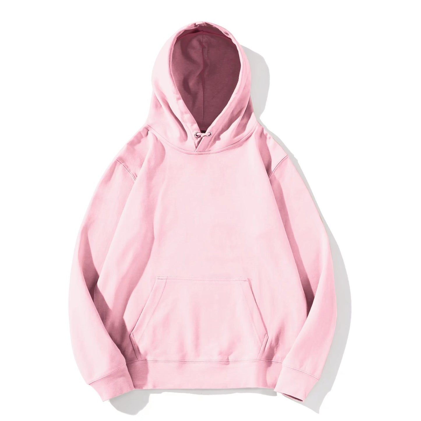 Fresh Arrivals at Buy Center: Solid Color Hoodie Men's Basic Style Plus Size Long-sleeved Hooded Sweater Pink