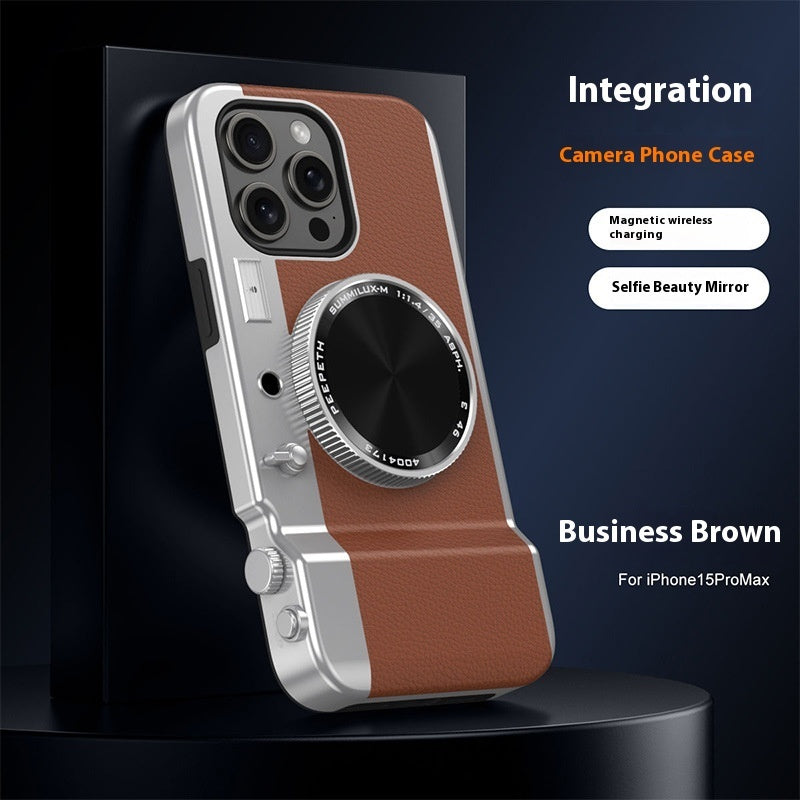 Buy Center Hot Pick-Stereo Camera Phone Case Magnetic Creative Hardshell Business Brown