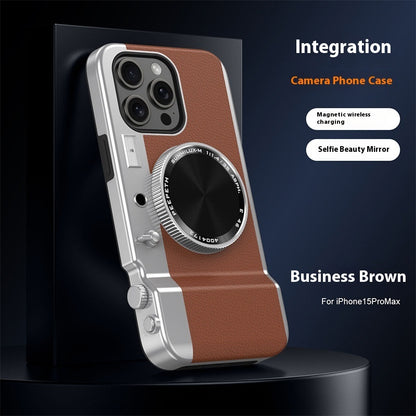 Buy Center Hot Pick-Stereo Camera Phone Case Magnetic Creative Hardshell Business Brown