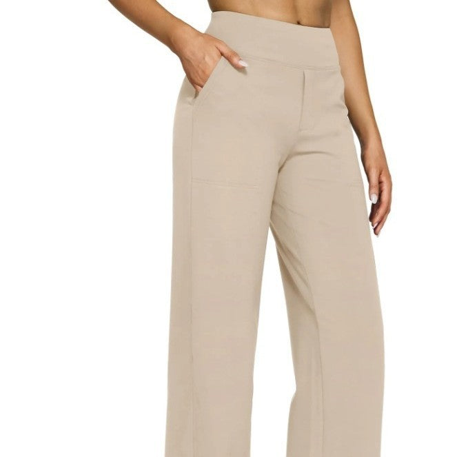 Pocket Knitted Straight High Waist Trousers Buy Center