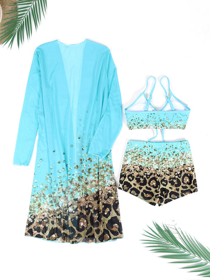 Fresh Arrivals at Buy Center: Women's Versatile Casual Split Print Swimsuit Set