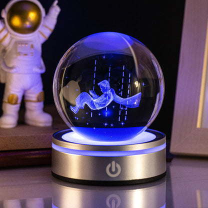 Creative 3D Inner Carving Luminous Crystal Ball Colorful Gradient Small Night Lamp Home Decorations Gifts Selection Buy Center