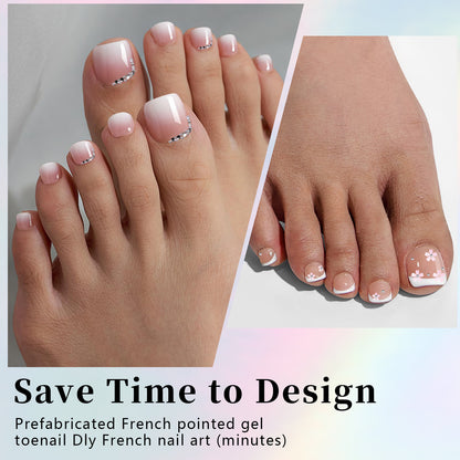 Just Arrived at Buy Center: French Nail Finished Wear Nail Frosted Toe Nail Patch