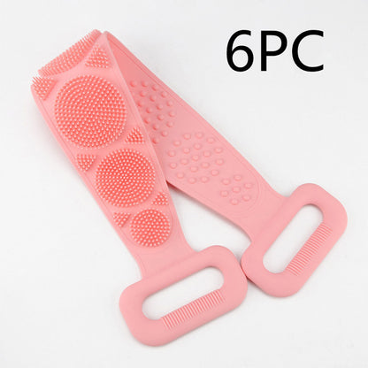 Hot New Items at Buy Center: Bath Towel Silicone Rubbing Back Towel 6PC Pink 70cm