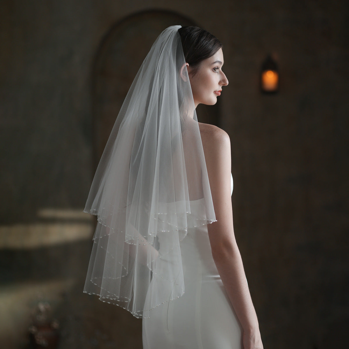 Exquisite Handmade Beaded Bridal Veil Buy Center