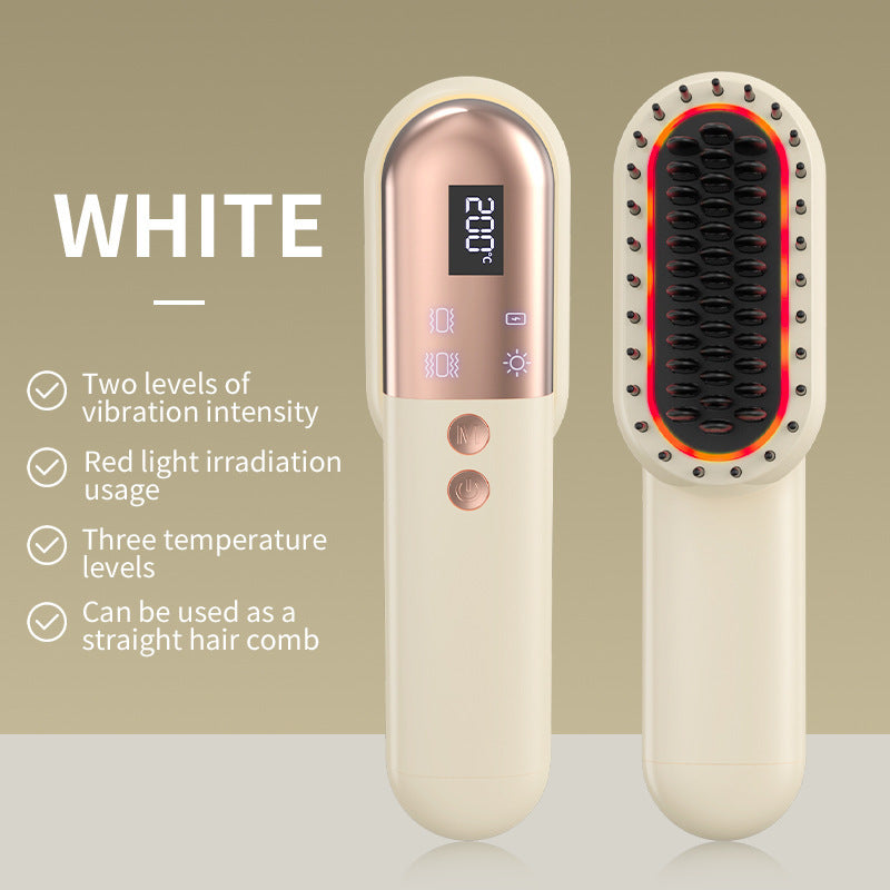 Trending Now at Buy Center: Mini Charging Straight Comb Negative Ion Hair Care Soft Massage Comb ML03 Beige English Version