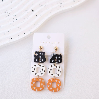 Buy Center Exclusive Offer-Halloween Polymer Clay Acrylic Paint Earrings