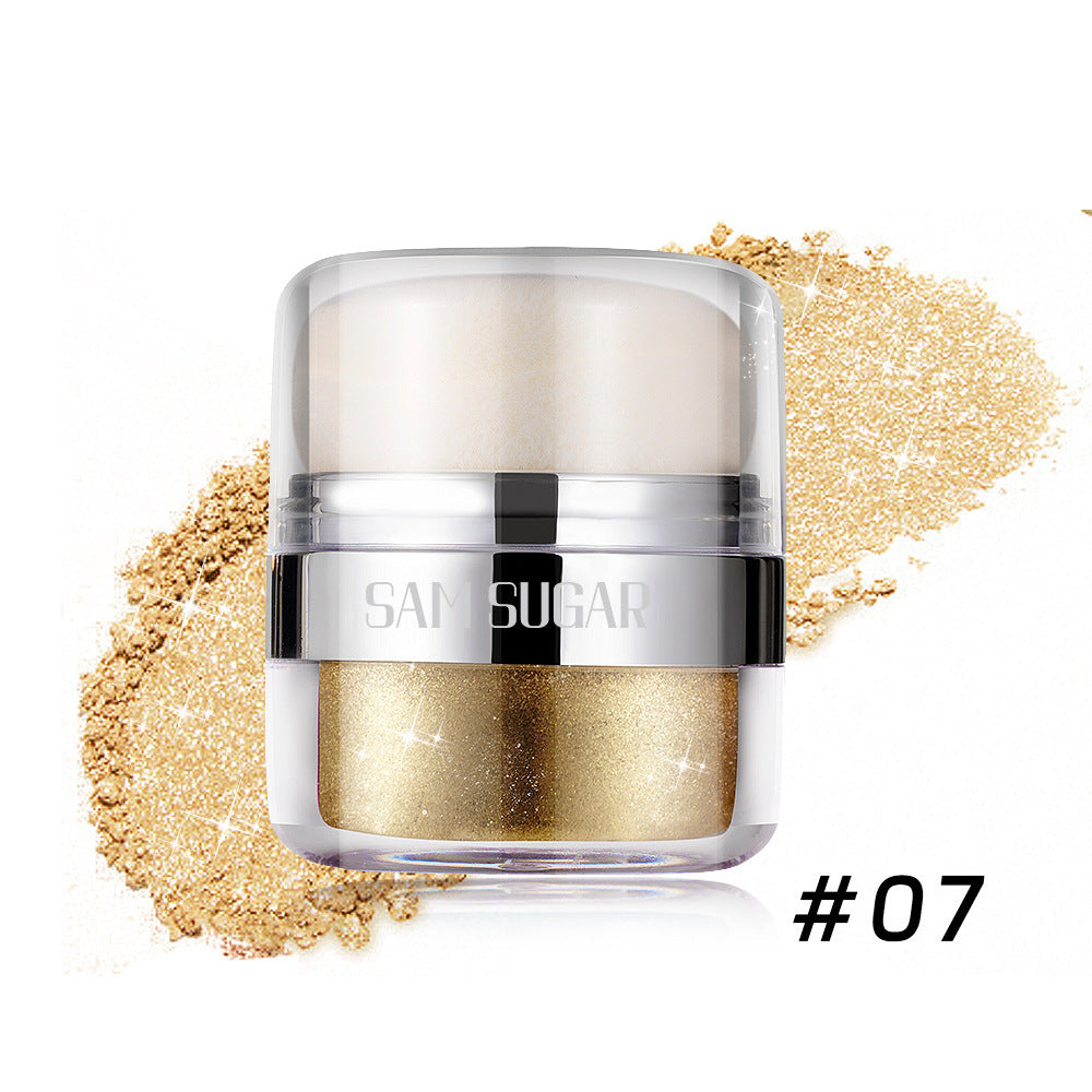 Buy Center Handpicked- SAM SUGAR Air Cushion Highlight Glitter Powder Multifunctional Three-dimensional Repair Brightening Shimmer Eyeshadow Body Pat Powder 5ml 07 Color