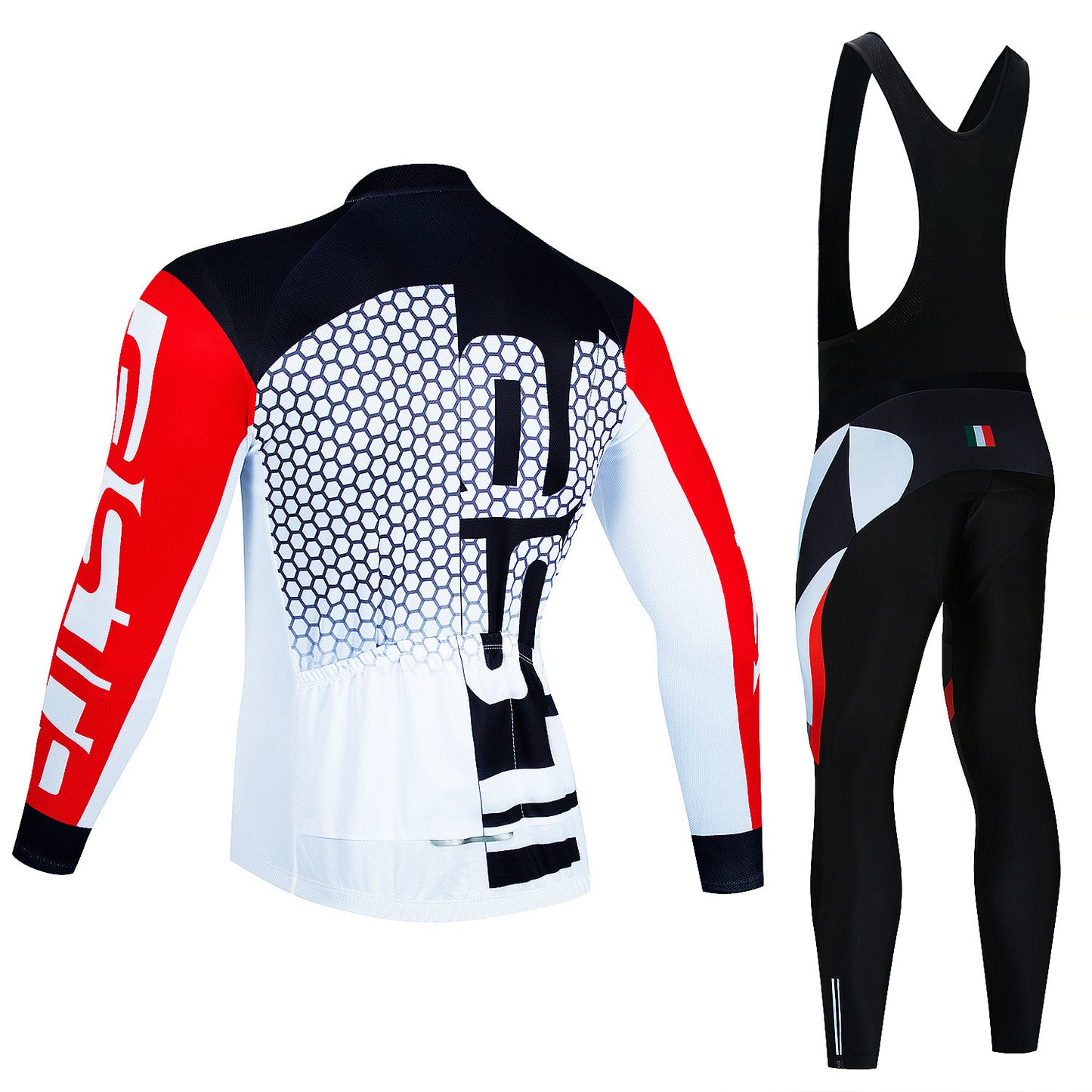 Fresh on the Scene at Buy Center: Men's Riding Jersey Long Sleeve Top And Trousers Wicking Breathable Cycling Suspender Suit