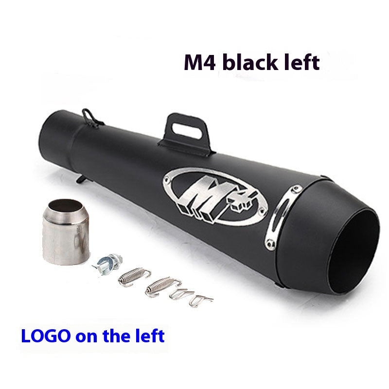 Newly Arrived at Buy Center: Motorcycle Modification Accessories Large Displacement M4 Exhaust Pipe Universal M4 Black Left LOGO